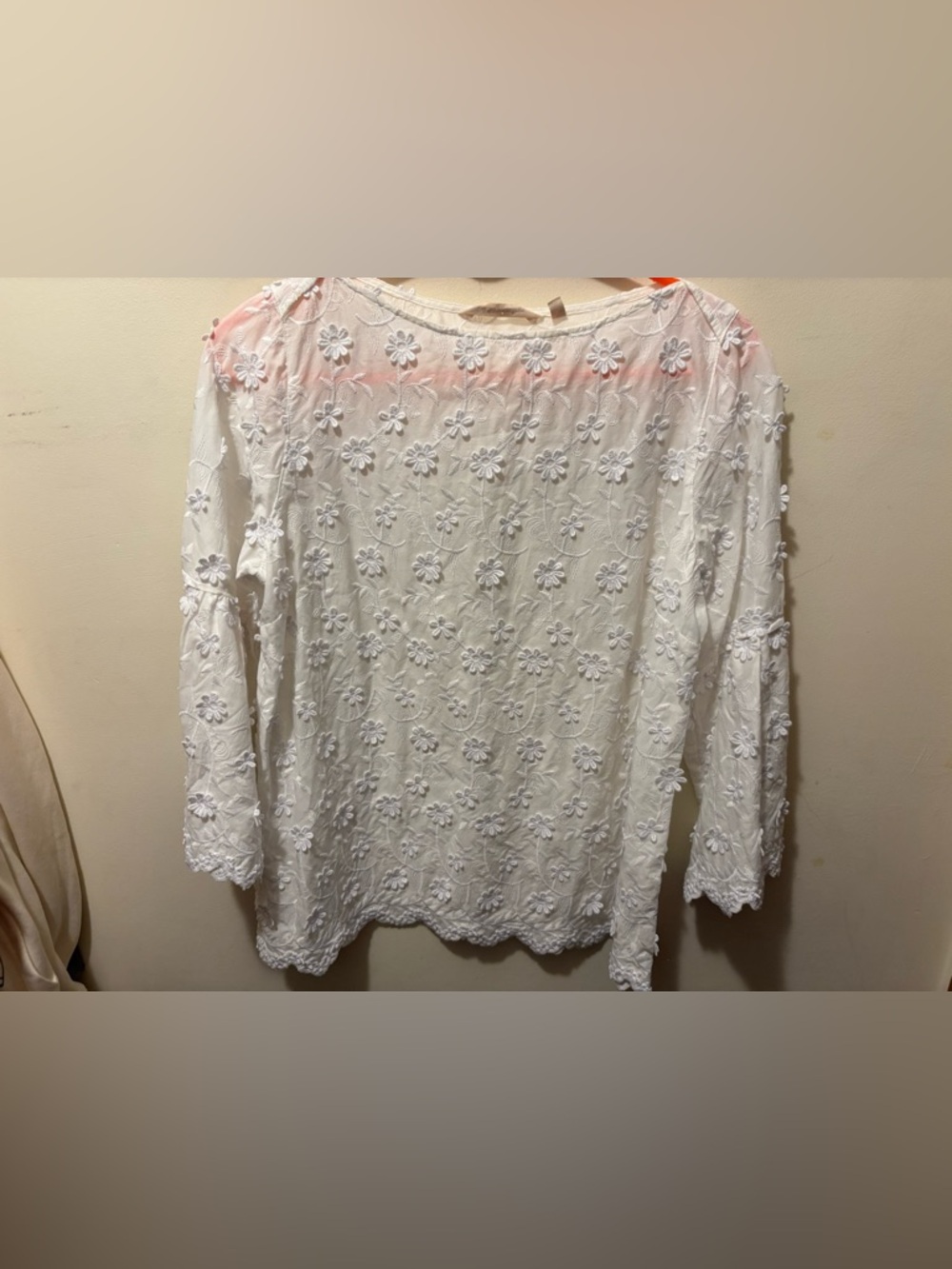 Soft Surroundings Rosalie bell sleeve white blouse small petite